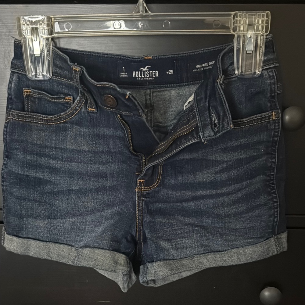 Hollister Women's Dark Blue Jean Shorts